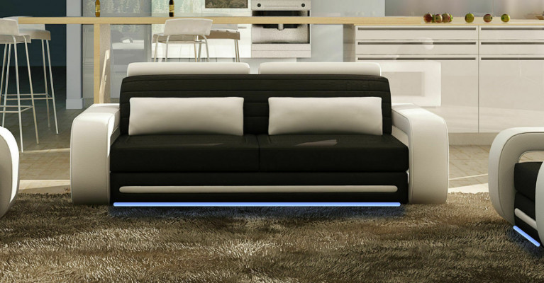 Ledercouch Couchen Sofas Couchen 3 Sëtzer Design Modern Sofa 3-Sëtzer Davos