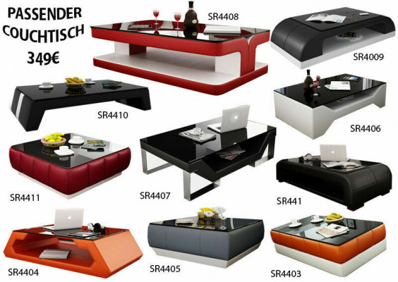 Ledercouch Couch Canapé Polstersëtz Couchen 3+2+1 Komplett Set Modern