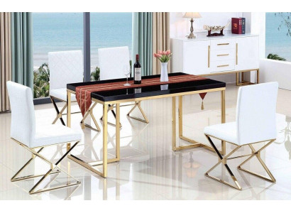 Iessdësch 4x Still Iesszëmmer Set Komplett Set Iess Grupp Dësch 5tlg