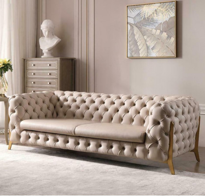 Kënschtläder 3 Sëtzbänk Sofa Wunnlandschaft Relax Sëtz Design Canapé Lounge Sofas