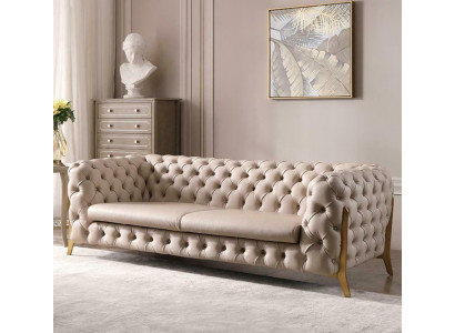 Kënschtläder 3 Sëtzbänk Sofa Wunnlandschaft Relax Sëtz Design Canapé Lounge Sofas