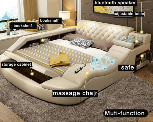 Multifunktiouns-Bett Luxus Design Liederbetter Hotel Duebel Ablag
