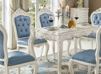 Barock Iessdësch Dësch Iesszëmmer Wunnzëmmer Grupp Garnitur Holz Design