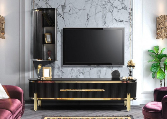 TV-Schaf Luxus Sideboard Miwwelen Kommode Wunnzëmmerschaaf Schief Regal Holz