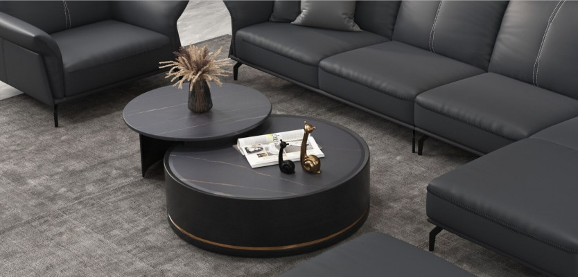 Duebelten Dëschsall Zëmmer Dësch Dësch Sofa Bäizestell Ronn