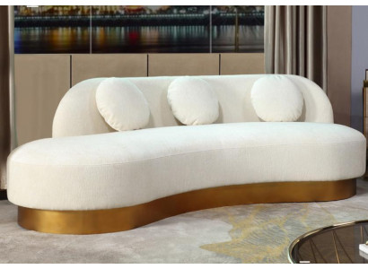 Canapé 3 Sëtz Polster Textil Modern Relax Sëtz Luxus Miwwelen Wunnlandschaft Samt
