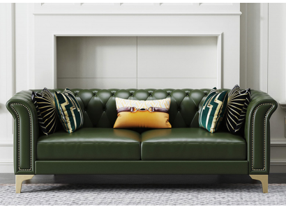 Klassesch Dräisiwwer Couch Miwwel Polstersofa 3 Sëtzer Lieder Couchen