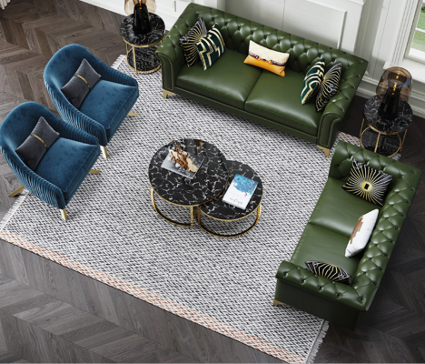 Klassesch Dräisiwwer Couch Miwwel Polstersofa 3 Sëtzer Lieder Couchen