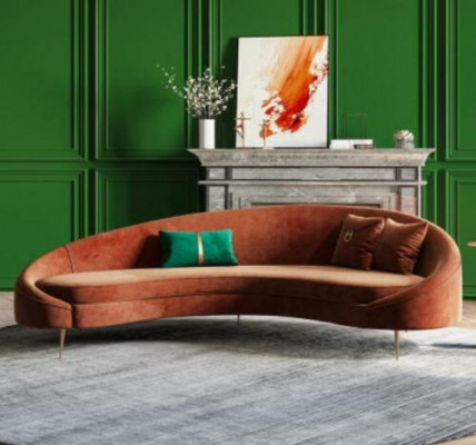 Eckcouch 3-Sëtzer Polster Samt Modern Relax Sëtz Luxus Miwwelen Wohnlandschaft Eck