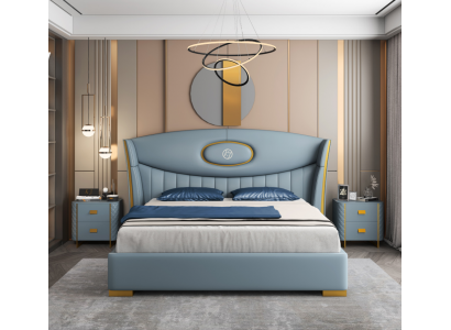 Italienesch Designer-miwwele Bett Duebel Schlofzëmmer 180x200cm Nei Better