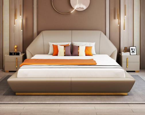 Designer italienesch Miwwelen Bett Duebel Schlofzëmmer 180x200cm Lieder