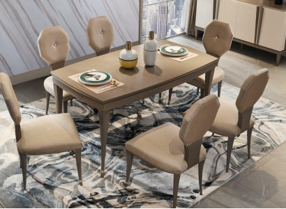 Set 6x Still Design Garnitur Stull Fauteuil Polster Grupp Textil Vollholz