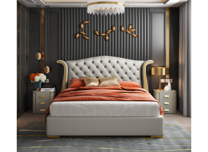 Luxus-Schlofzëmmer Duebelbett Bett 150/180x200cm Hotel Better Lieder.