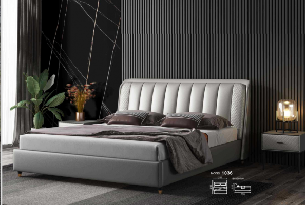 Designer Bett Schlofzëmmer Better Textil Lieder Hotel Luxus Polster XXL Grouss Holz