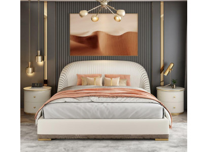 Designer Duebelbett Bett Hotel Luxus Lieder Schlofzëmmer 150/180x200cm