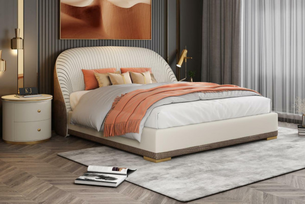 Designer Duebelbett Bett Hotel Luxus Lieder Schlofzëmmer 150/180x200cm