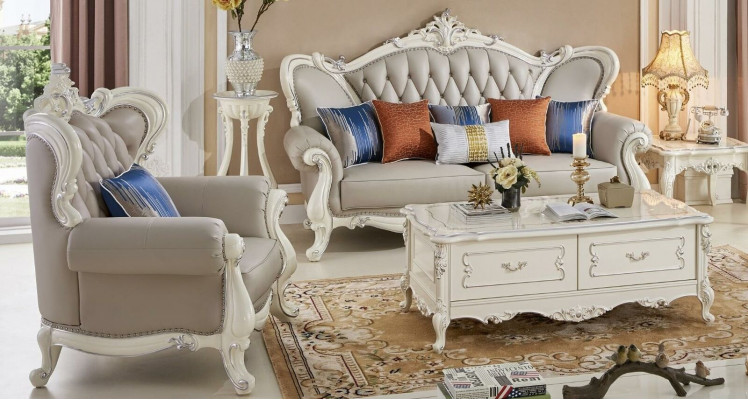 Klassesche Canapé Dësch Wunnzëmmer Barock Rokoko Dëscher Holz