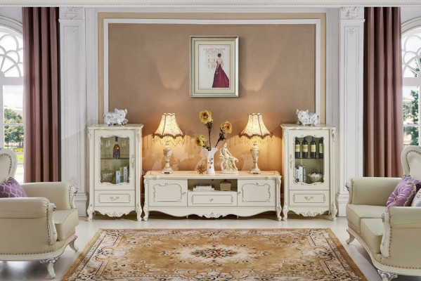 Sideboard RTV Kommode Schaf Lowboard TV Miwwelen Schief Wunnzëmmer-Schaf Holz