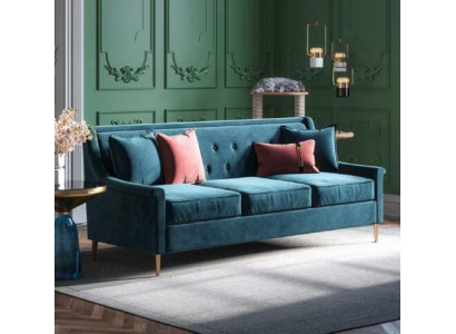 Stoff Dreesëtz Relax Sëtz Design Couch Lounge Canapéen Samt Sofa 3 Sëtz Miwwelen