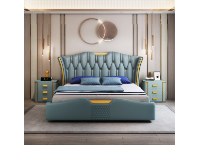 Gréngt Schlofzëmmer Bett Këssen Design Duebel Hotel Better 180x200cm