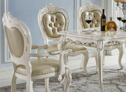 Beige Klassesch Chesterfield x1 Stull Liederstull Iesszëmmer Sëtzmiwwel