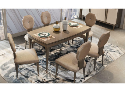 Stull 1x Luxus Design Polster Still Sëtz Büro Iesszëmmer Designer Holz Fauteuil