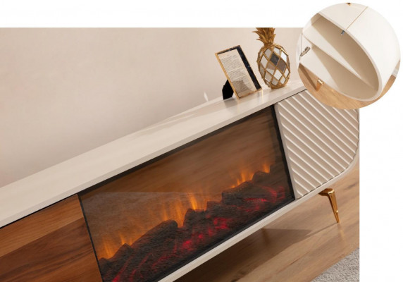Kamäin Sideboard Feier Imitatioun Schaf Regal Sideboard Lowboard RTV TV Holz Nei