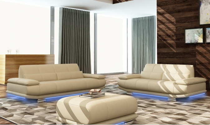 Lieder Sofa Canapé Polster Komplett Garnitur 3+2+1 Sofas Canapé Sëtzer