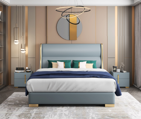 Luxus Schlofkummer Designer Duebelbett Bett 150/180x200cm Lieder Metall