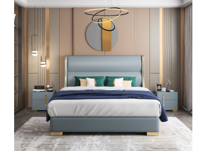 Luxus Schlofkummer Designer Duebelbett Bett 150/180x200cm Lieder Metall