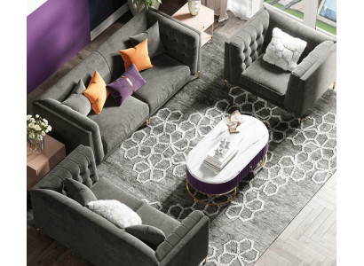 Stoff Wunnlandschaft Relax Sëtz Design Couch Lounge Sofae Samt Sofa 3 Sëtzer