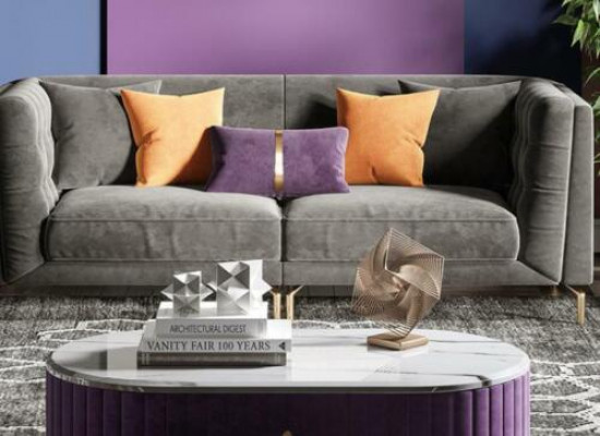 Stoff Wunnlandschaft Relax Sëtz Design Couch Lounge Sofae Samt Sofa 3 Sëtzer