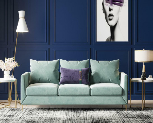 3-Sëtzer Stoff Sofa Wunnlandschaft Relax Sëtz Design Canapé Lounge Sofa Vellours