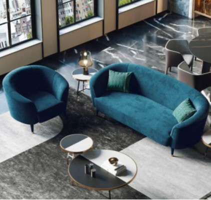 Samt 3 Sëtzer Stoff Sofa Wunnlandschaft Relax Sëtz Design Couch Lounge Sofasen