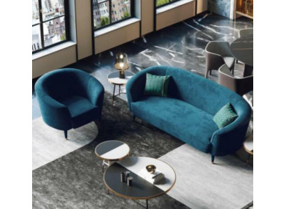 Samt 3 Sëtzer Stoff Sofa Wunnlandschaft Relax Sëtz Design Couch Lounge Sofasen