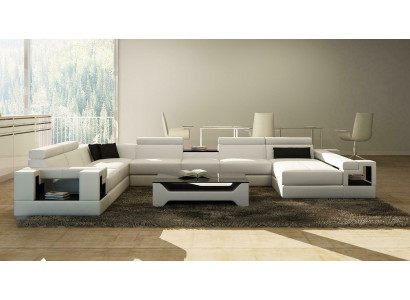 Ledercouch Couch Wunnlandschaft Eckcouch Eck Garnitur Design Modern Sofa 6138