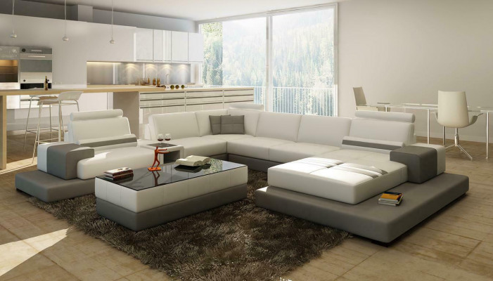 Schéint XXL Lieder Wunnlandschaft U Form Ecksofa Sofa Couch