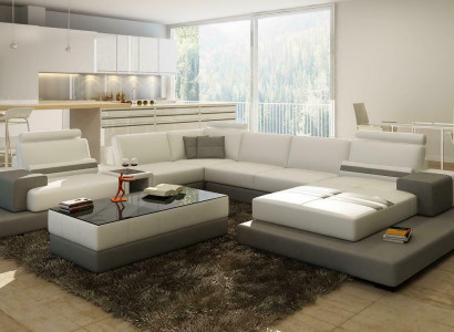 Schéint XXL Lieder Wunnlandschaft U Form Ecksofa Sofa Couch