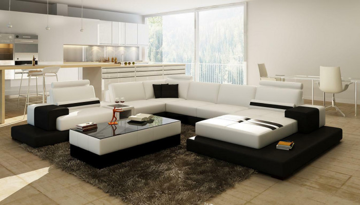 Schéint XXL Lieder Wunnlandschaft U Form Ecksofa Sofa Couch