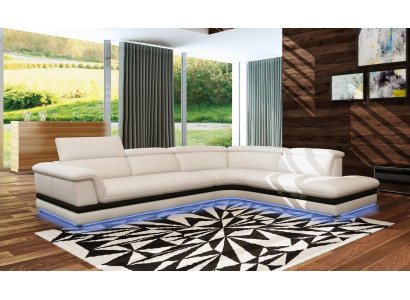 Ledercouch Canapé Wunnlandschaft Ecksofa Eck Garnitur Design Modern Sofa 5130