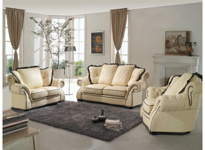 Klassesch Couch Garnitur Sofa Polster Sëtz Lieder Garnitur 3+2+1 Sofen
