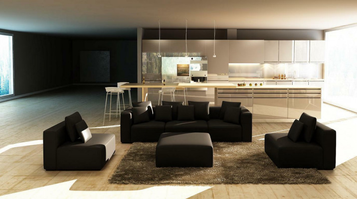 Couch Sofa Wunnlandschaft Ecksofa Multifunktionell Opstellméiglechkeet Polster Eck