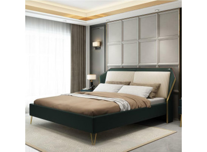 Luxus Textil Bett Duebel Design Schlofzëmmer Klassesch Better Gréng