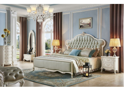 Design Schlofzëmmer 5 tlg. Komplett Set Bett Schlofzëmmer Nuetsdësch
