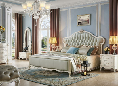 Design Schlofzëmmer 5 tlg. Komplett Set Bett Schlofzëmmer Nuetsdësch