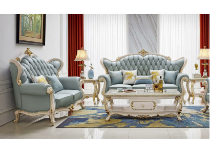 Sofa 3 Sëtz Sofas Luxus Couch Plooschter Lieder Dräisëtzer XXL nei Massivholz