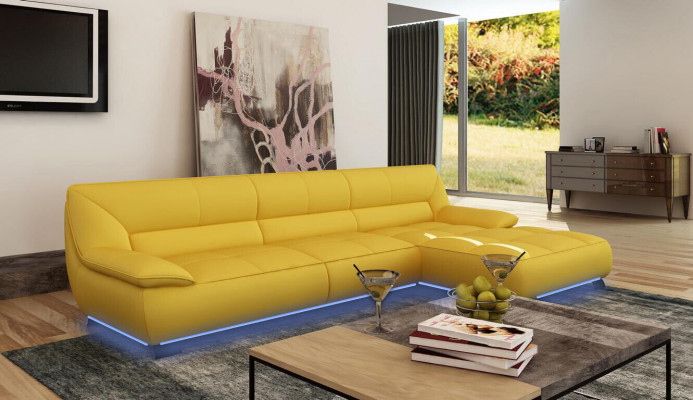 Ledercouch Eckcouch Wunnlandschaft Eckdivan Eck Garnitur Design Modern Sofa