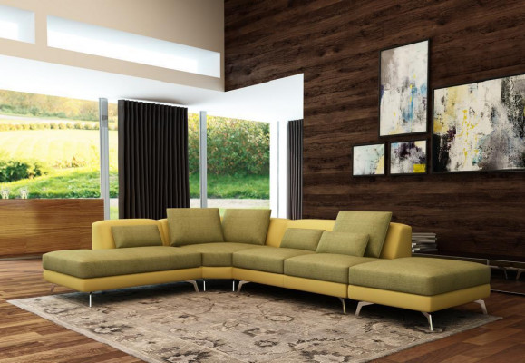 Ledercouch, Canapé, Wunnlandschaft, Eckcanapé, Eck Garnitur, Design Modern Canapé 5111