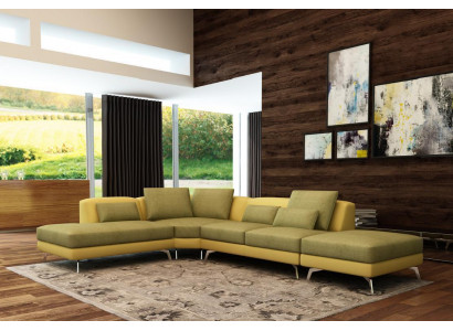 Ledercouch, Canapé, Wunnlandschaft, Eckcanapé, Eck Garnitur, Design Modern Canapé 5111
