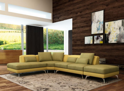 Ledercouch, Canapé, Wunnlandschaft, Eckcanapé, Eck Garnitur, Design Modern Canapé 5111